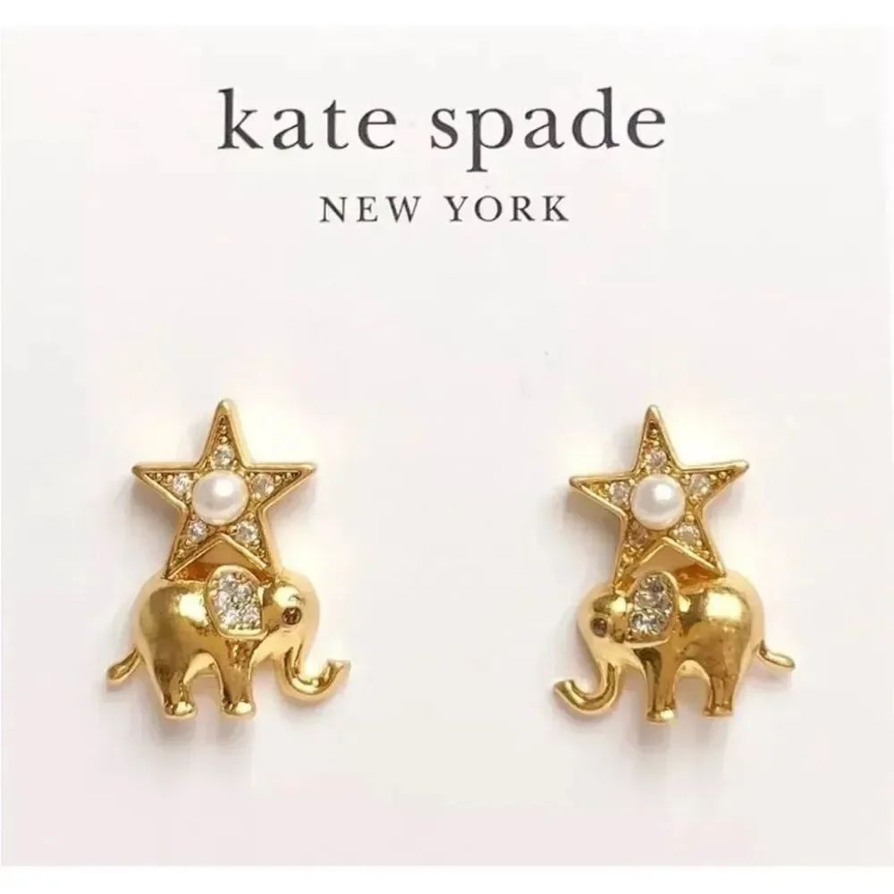 Kate Spade NEW elephant Winter carnival earrings